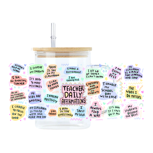 Teacher Affirmations Glass Mug