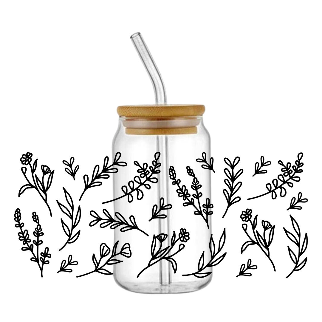 Wild White Flower Glass Tumbler