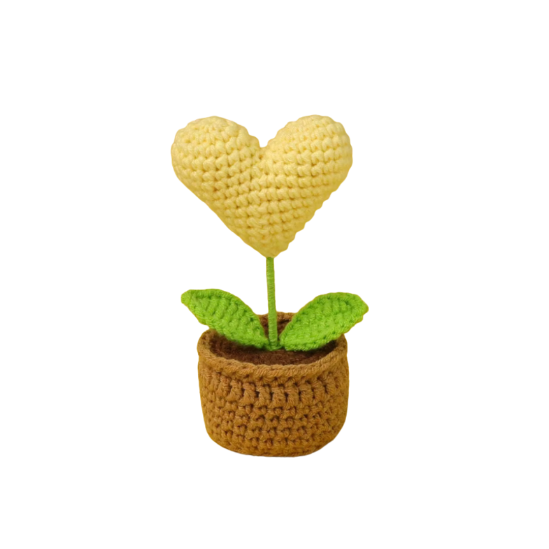 Heart Mini Crochet Flower
