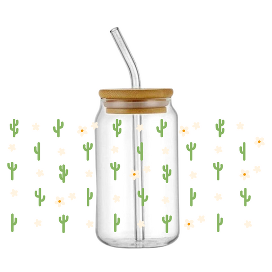Tiny Cactus Glass Tumbler