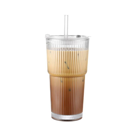 Ribbed Glass Cup - Large