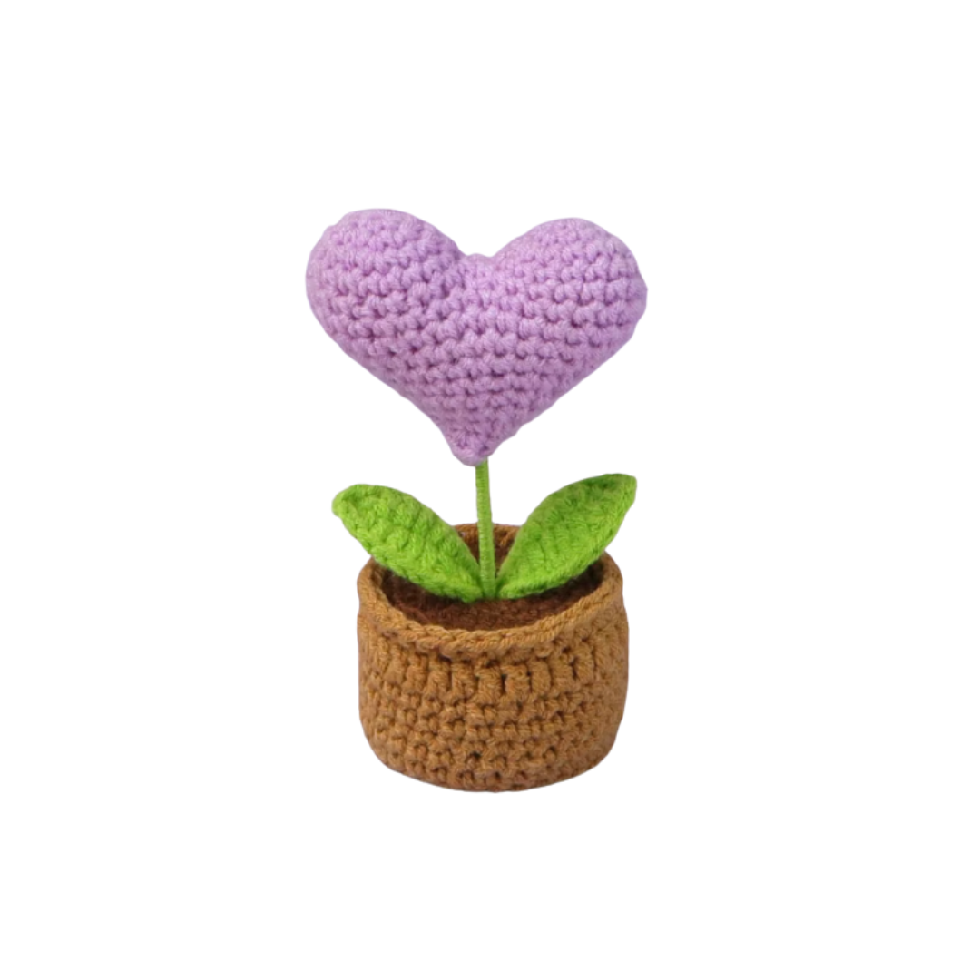 Heart Mini Crochet Flower