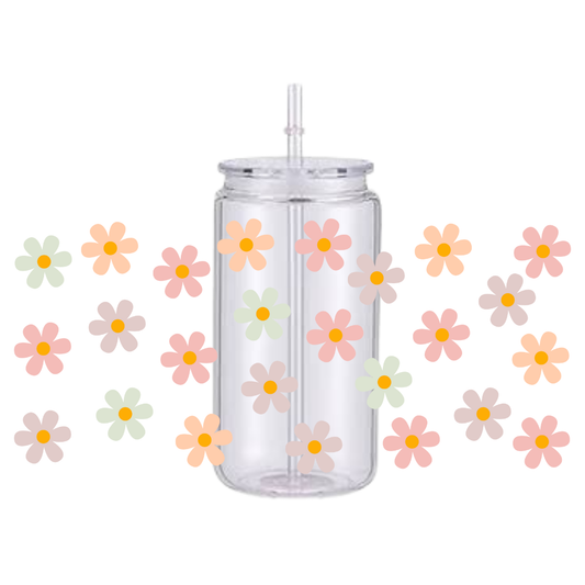 Pastel Daisy Plastic Tumbler