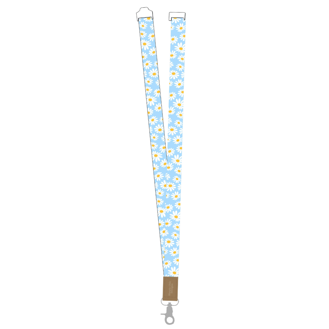 Blue Daisies Lanyard
