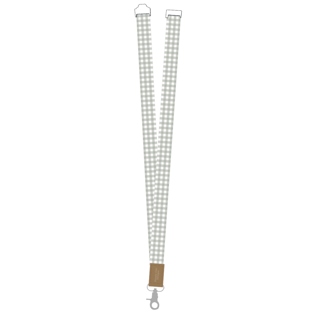 Sage Gingham Lanyard