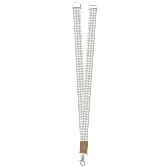 Sage Gingham Lanyard