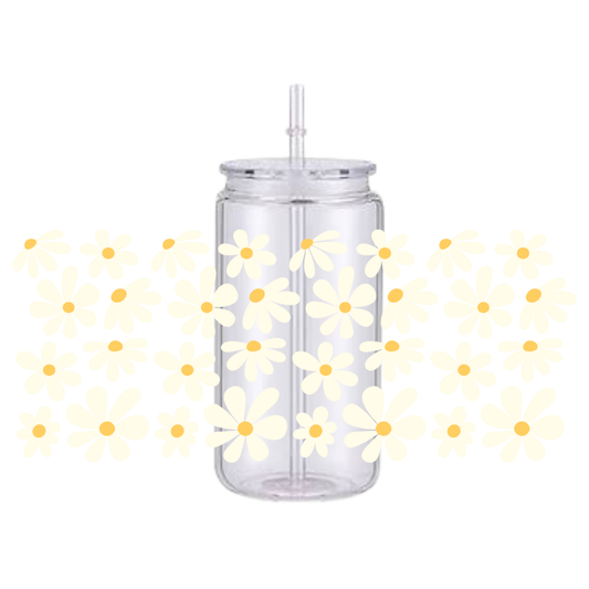 Retro Flowers Plastic Tumbler