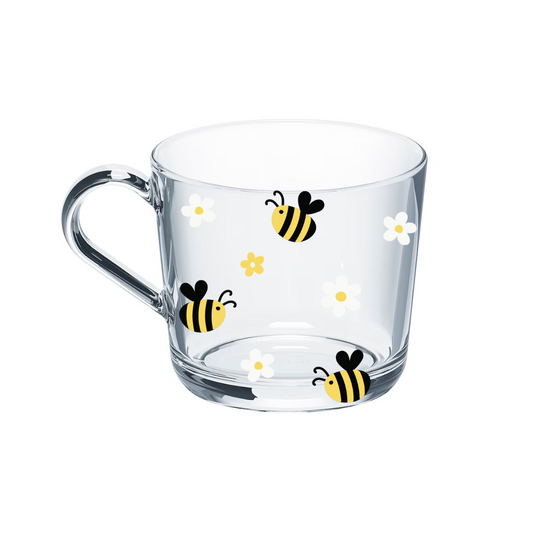 Bee Happy Glass Mug