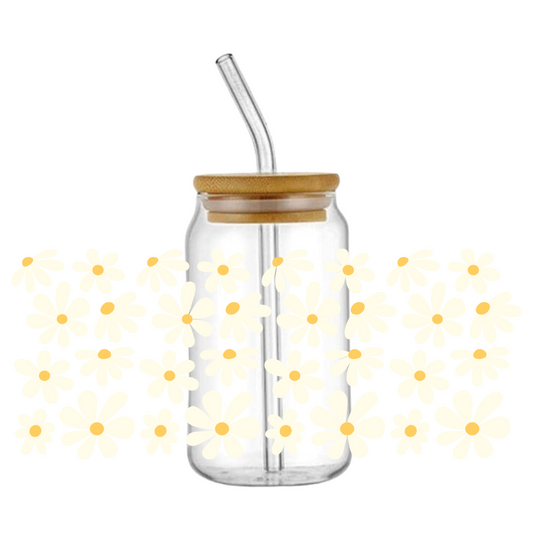 Retro Flowers Glass Tumbler