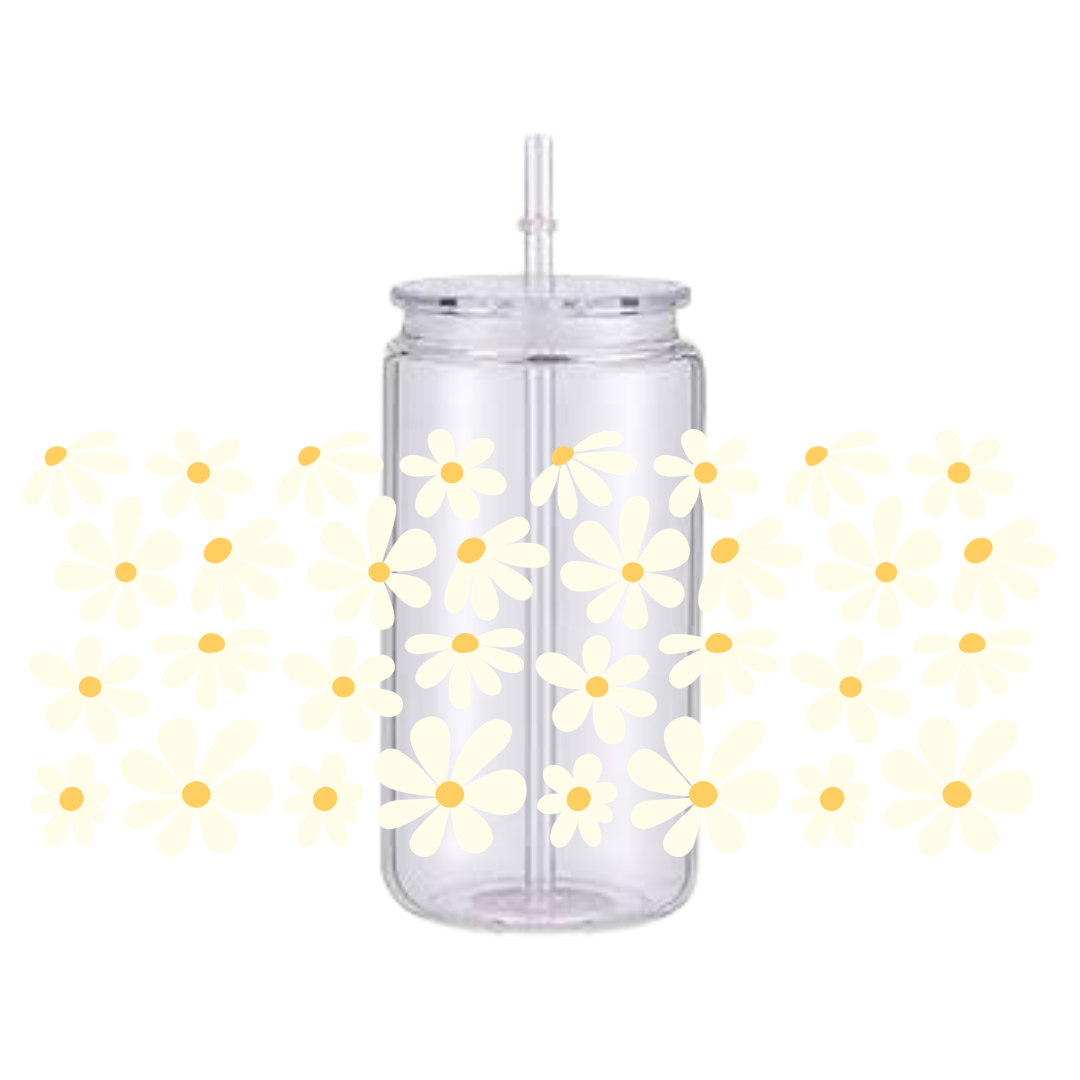 Retro Flowers Plastic Tumbler