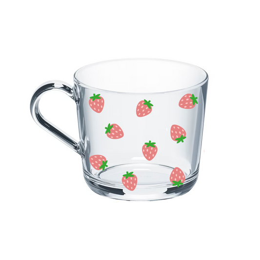 Strawberries Glass Mug