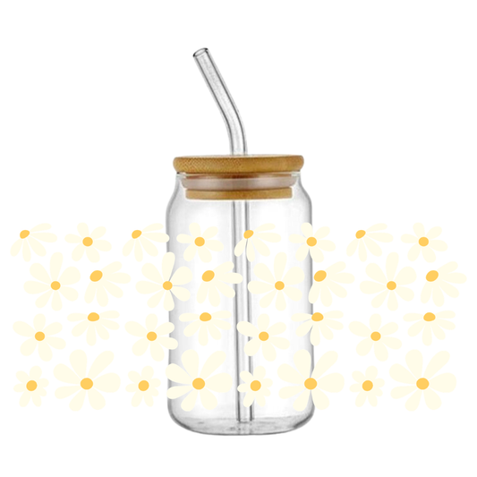Retro Floral Glass Tumbler