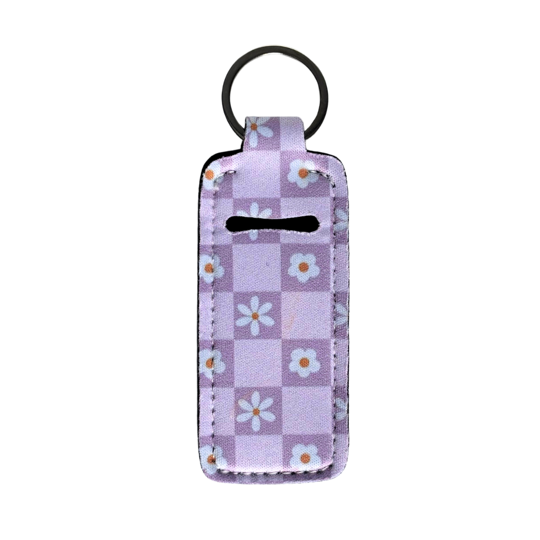 Lavender Flower Gingham Lip Balm Holder