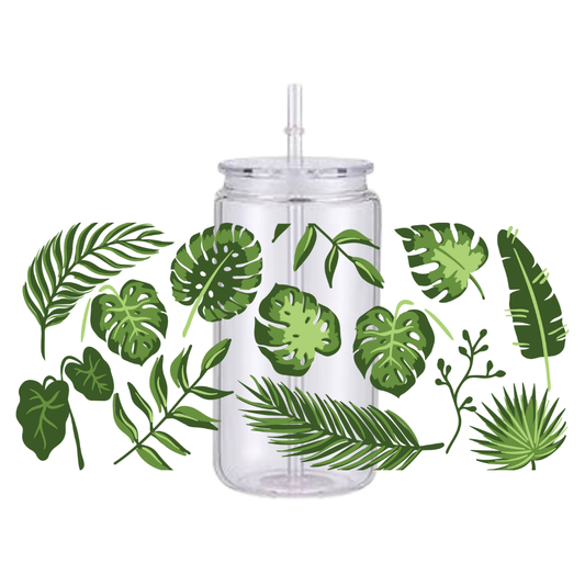 Tropical Leaves Plastic Tumbler