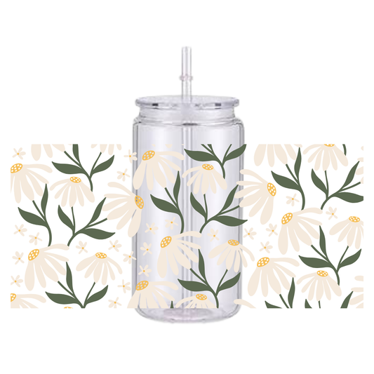 Botanical Daisy Lover Plastic Tumbler
