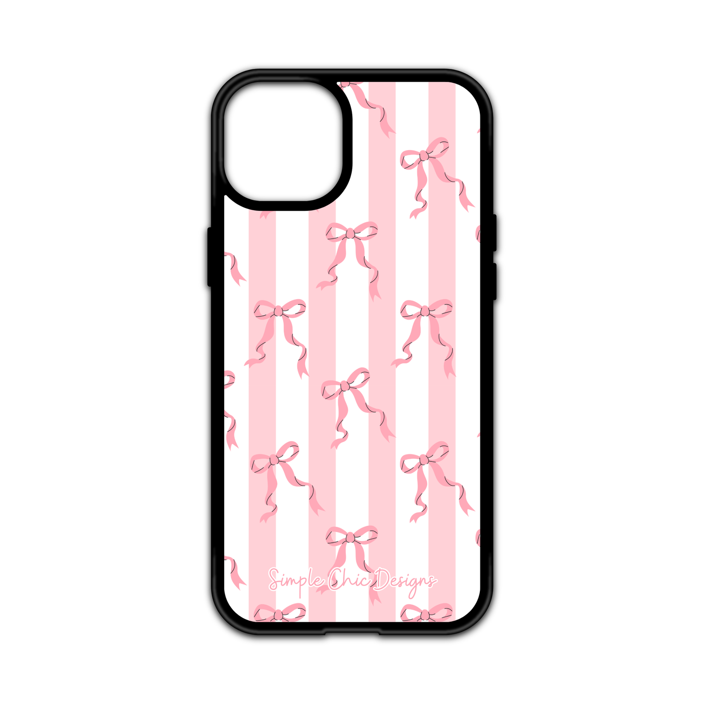 Pink Stripe Bows iPhone Case - MagSafe