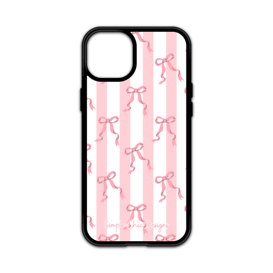 Pink Stripe Bows iPhone Case - MagSafe