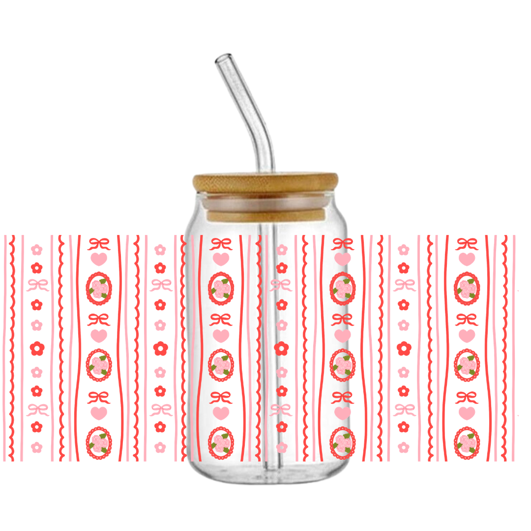 Valentine Coquette Bow Glass Tumbler