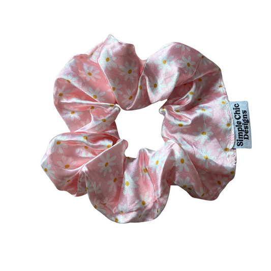 Pink Daisies Scrunchie