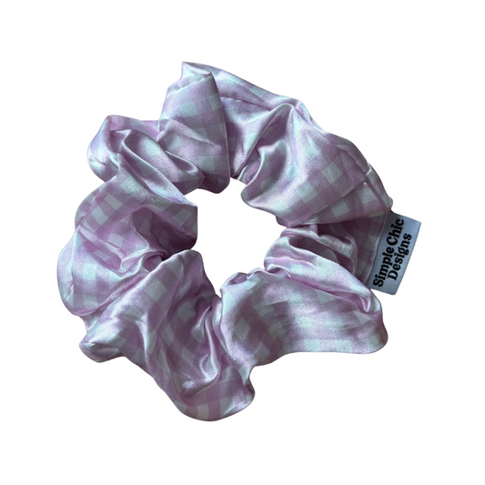 Lavender Gingham Scrunchie