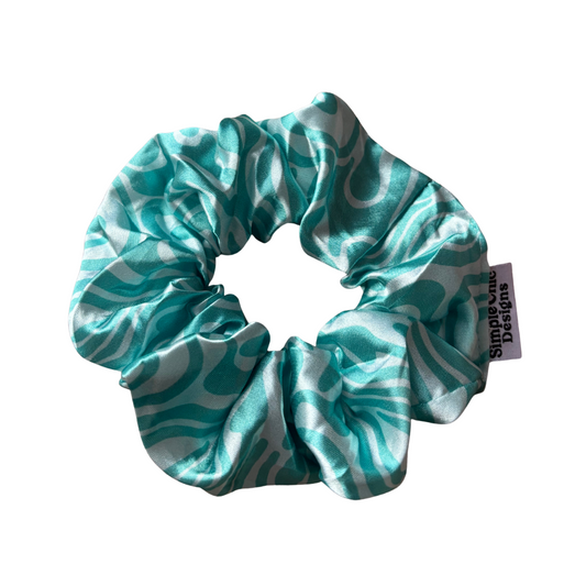Aqua Waves Scrunchie