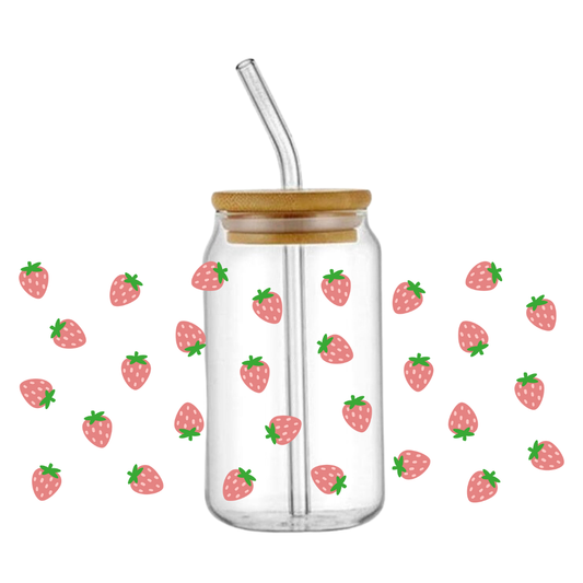 Strawberries Glass Tumbler