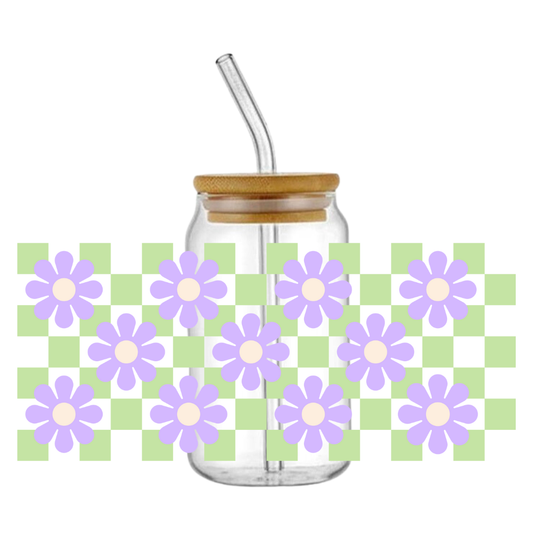 Hey Daisy Checkered Green Tumbler